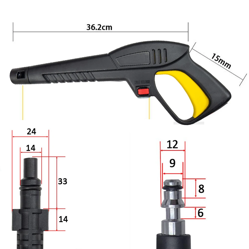 Pistola de agua de chorro genuina, pistola de pulverización de lavado de coche, pistola de boquilla de lanza para lavado Vax Craftsman Briggs amp