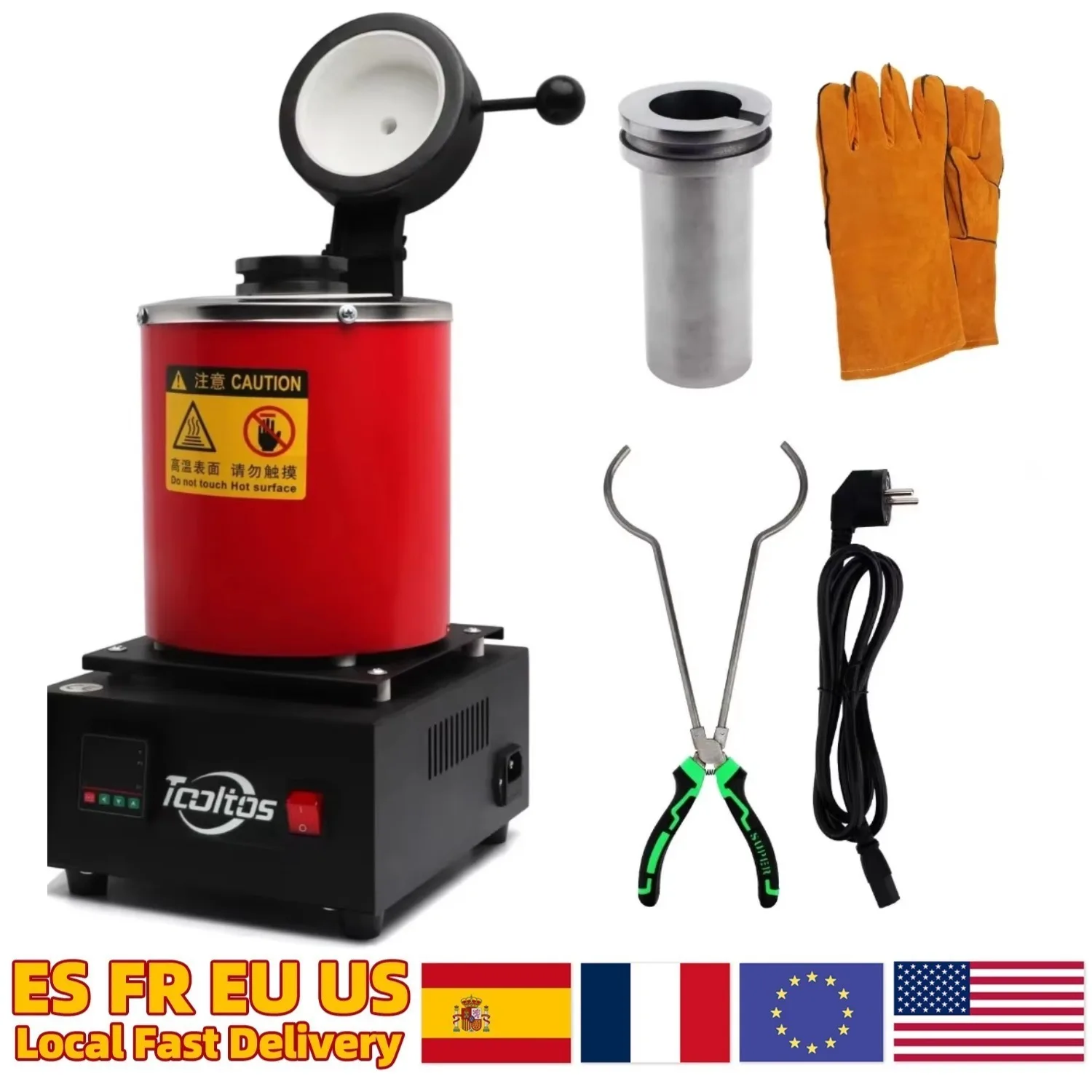 

110V Jewelry Gold Melting Furnace 1100℃ High Temperature Digital Electric Ingot Mold Metal Melter for Jewelry Casting Melting