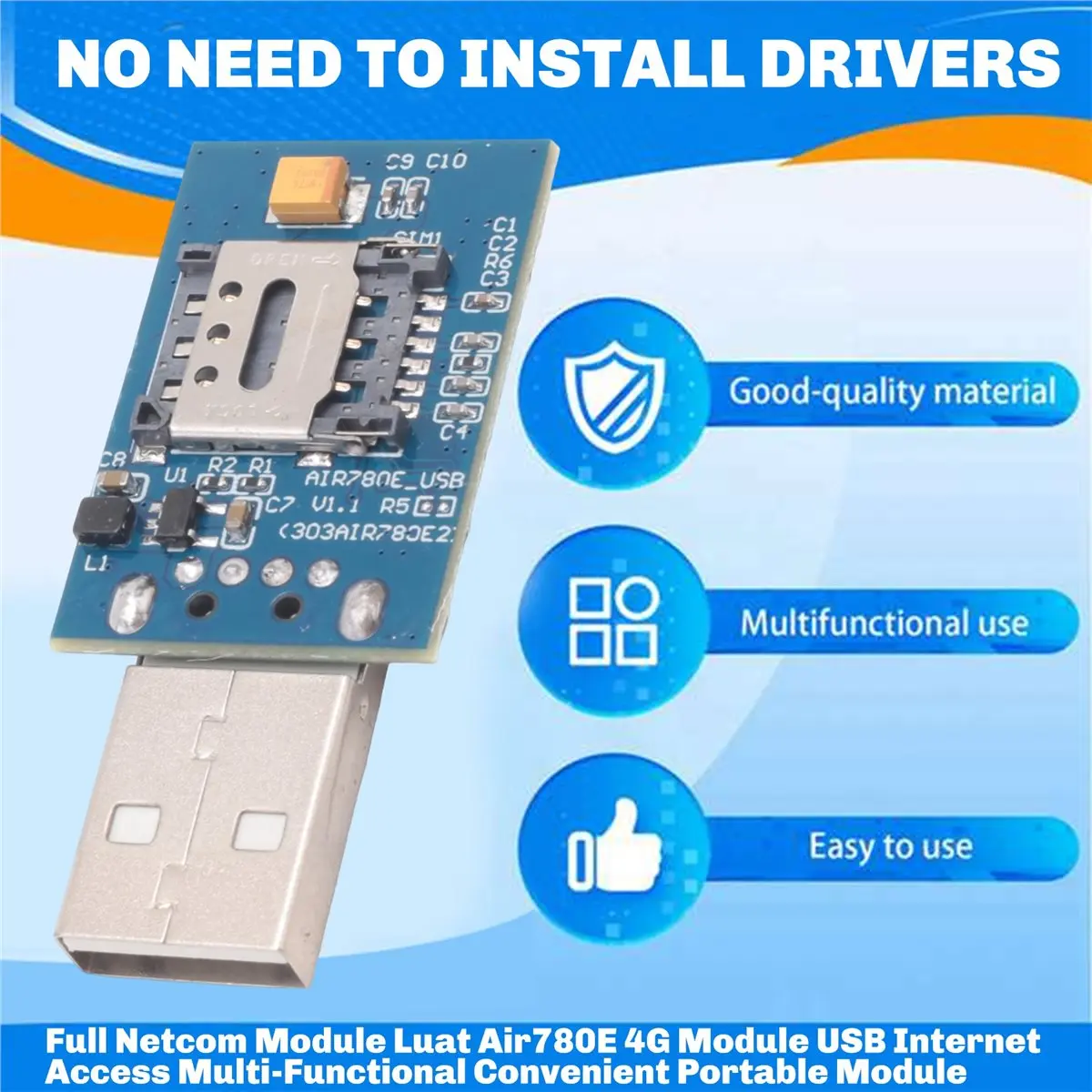 【n21r】-modulo-full-netcom-luat-air780e-4g-modulo-usb-para-acesso-a-internet