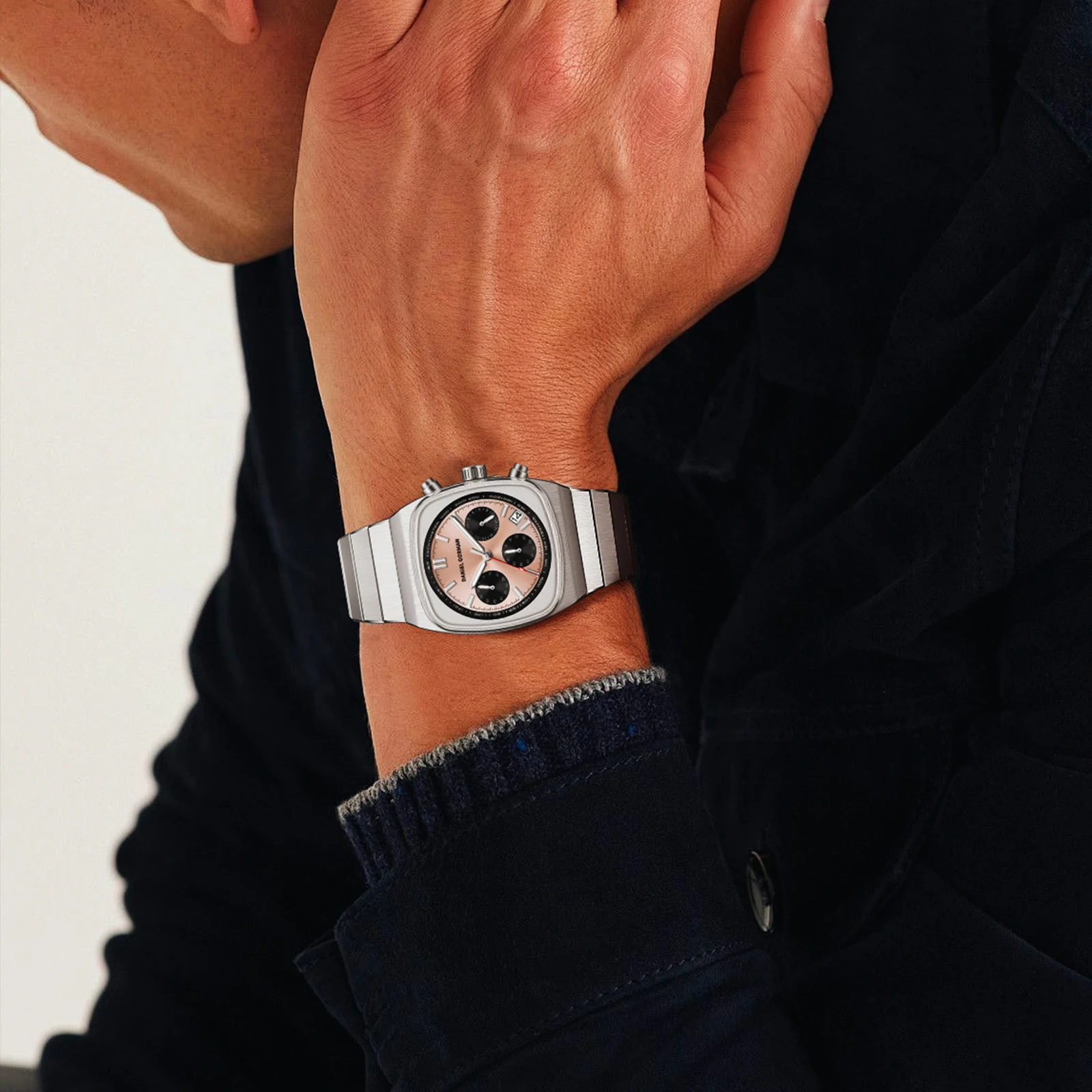 2026 وصول جديد دانيال جورمان ساعة كوارتز الياقوت الزجاج 5ATM مقاوم للماء 304 الفولاذ المقاوم للصدأ متأنق ساعة اليد