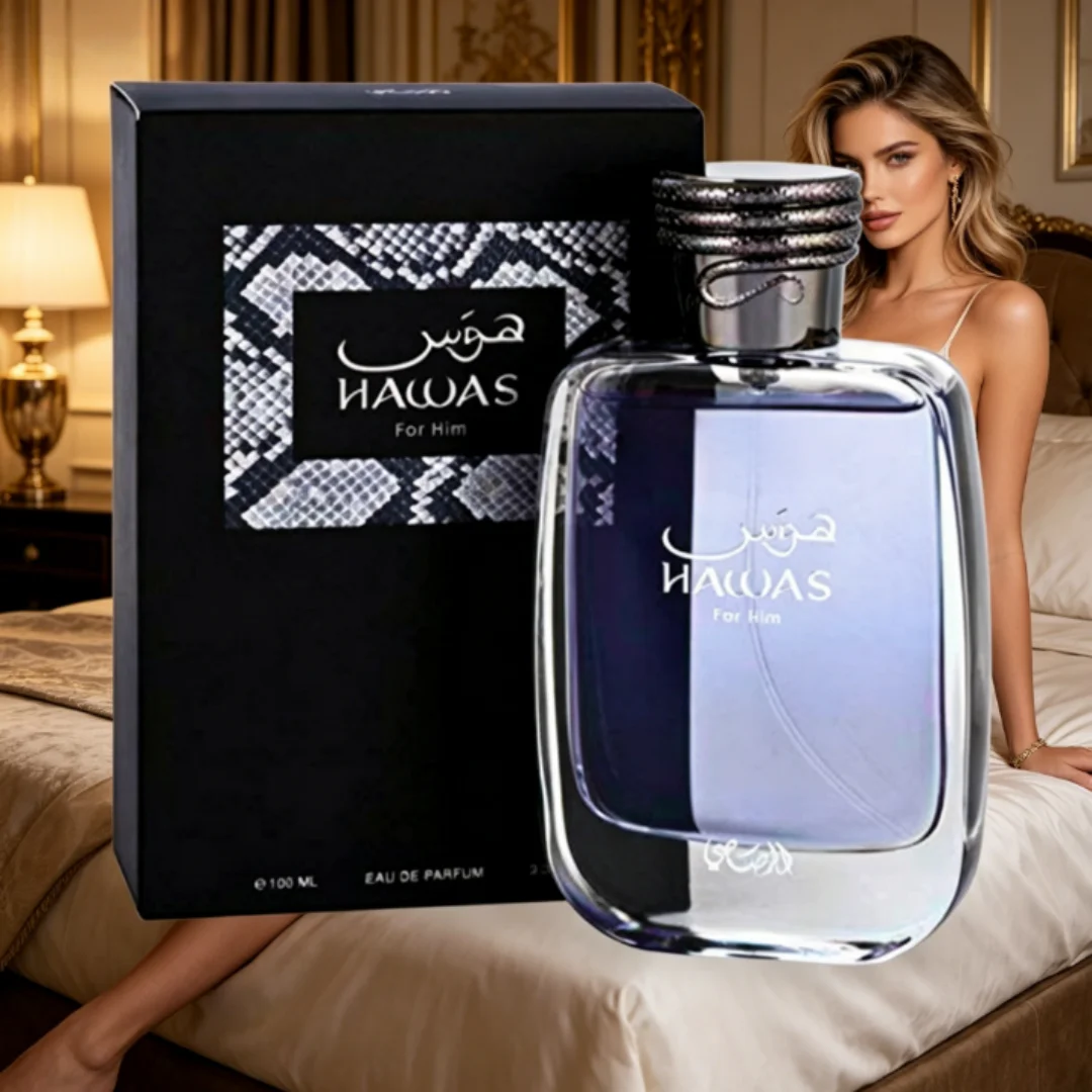 Hawas eau de toilette spray 100ml 3.4oz Unisex Perfume premium Arab perfume Fresh Woody Oriental Note Elegant & Subtle Scent