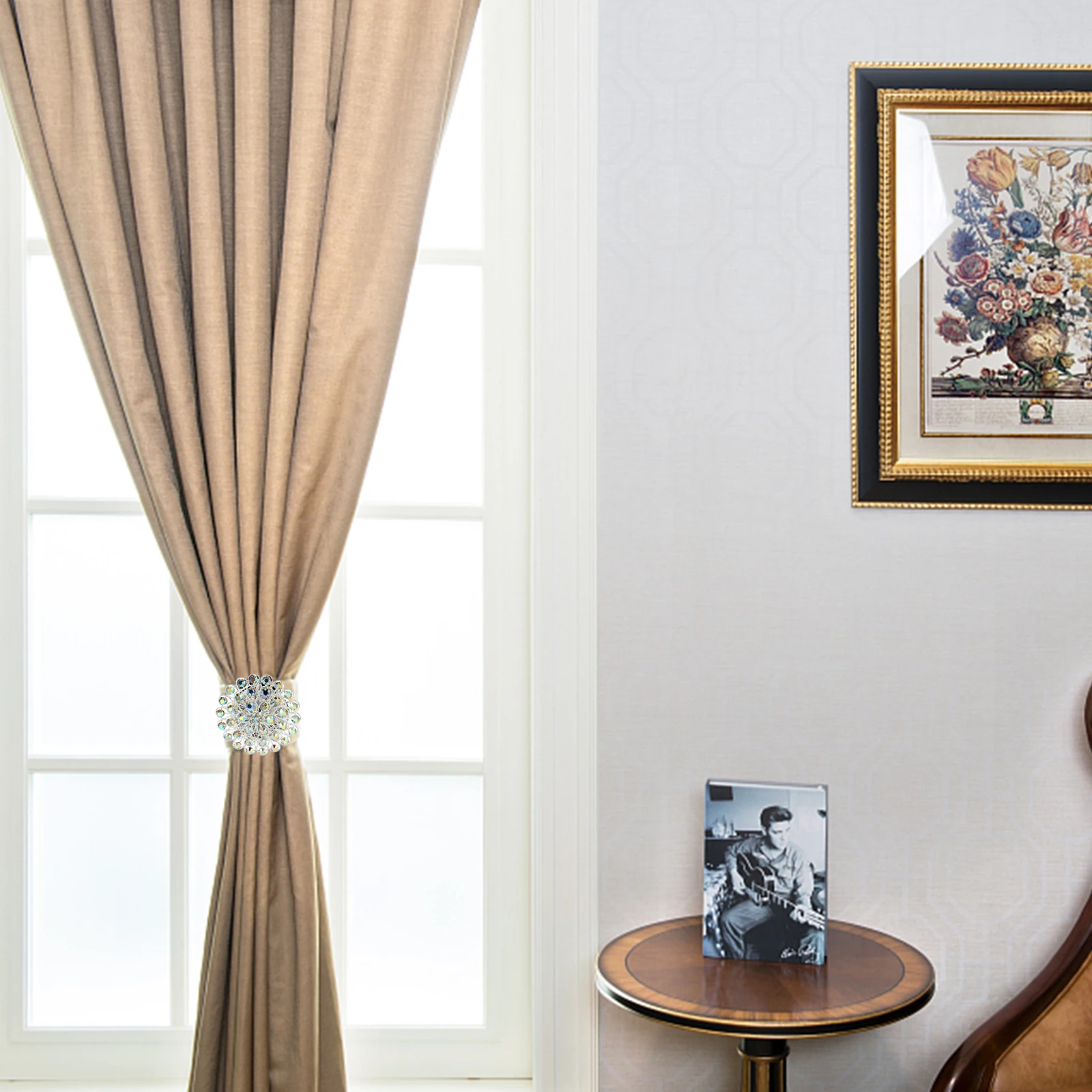 

2pcs Magnetic Curtain Buckle Iron Holder For Window Decor Tieback No Hook Strap Home Decoration Accessory