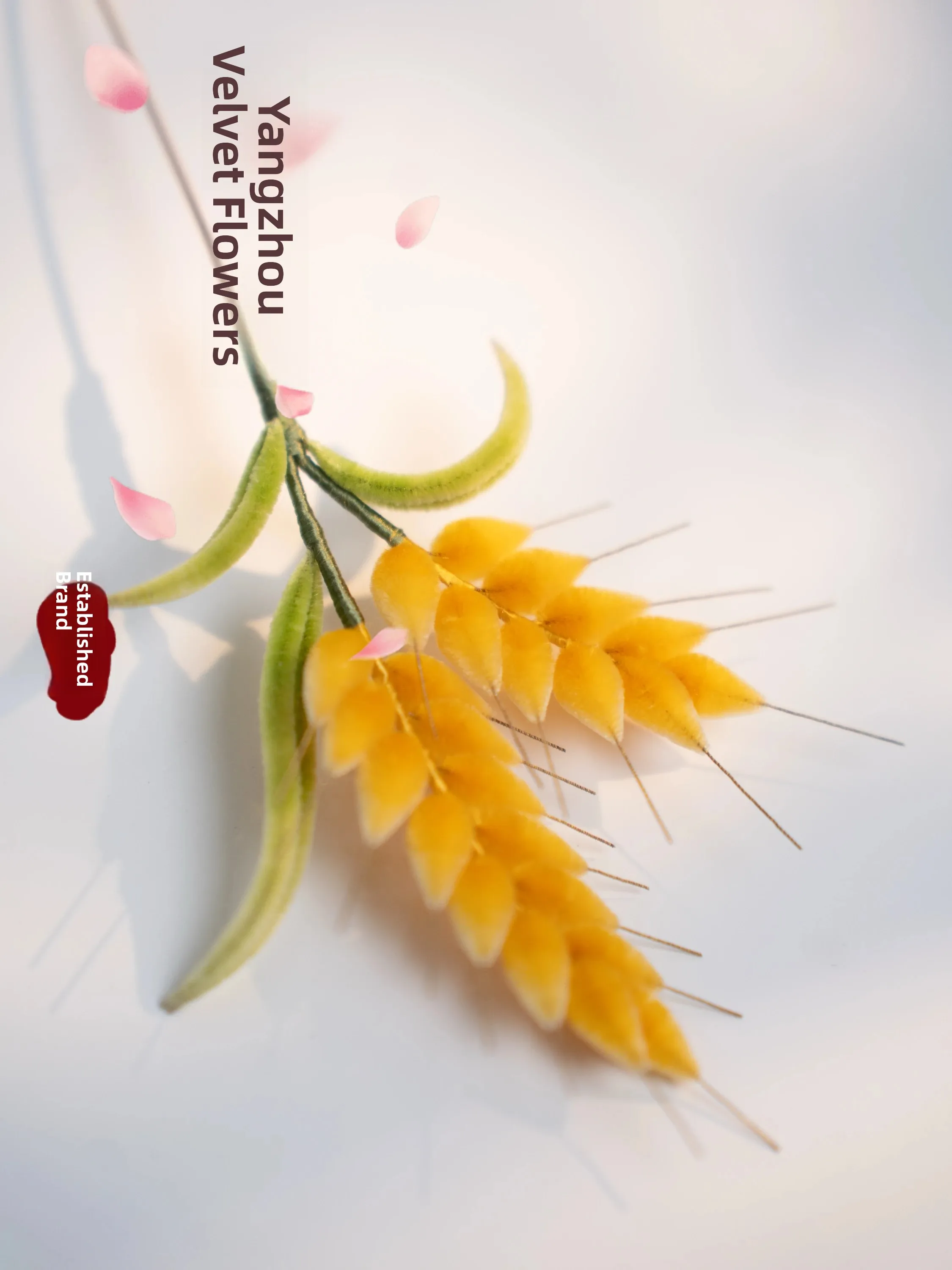 

Yuzhou Velvet Peony New Chinese Style High-End Sensation Wheat Spike Brooch Hair Accessory Silk Material Authentic Traditiona...