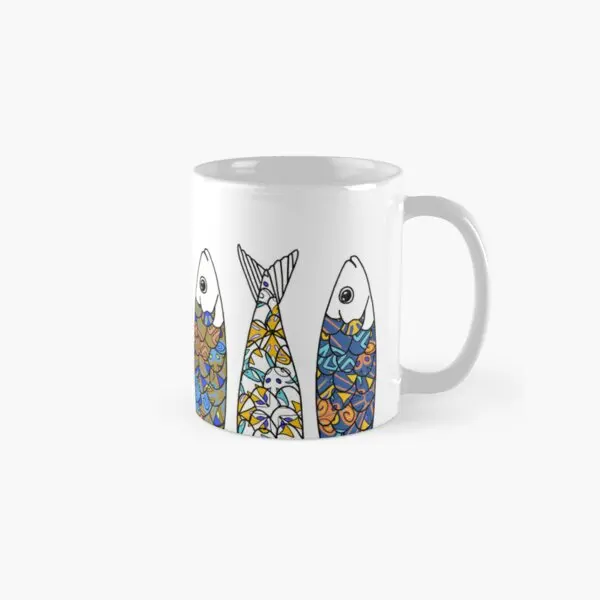 Taza clásica de sardinas, vajilla con imagen de Portugal, diseño de taza de té, café, imagen Simple, mango de foto, regalos redondos impresos