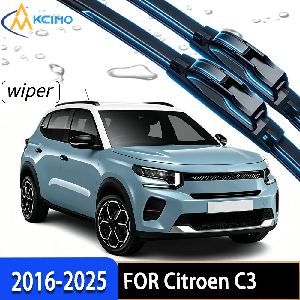 

Premium High-Performance Front Wiper Blades, Durable Rubber, Quiet Smooth, Direct Fit for Citroen C3 SX SY 2016-2025