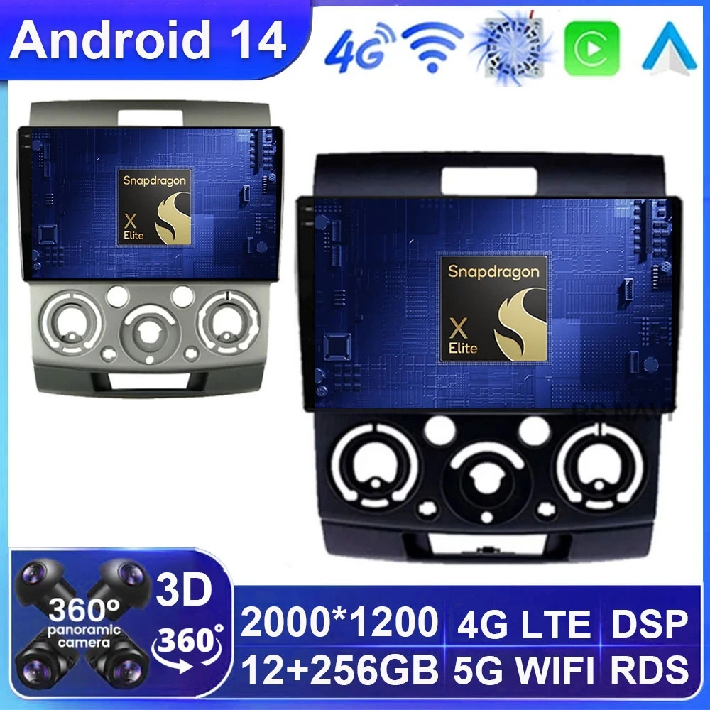 

Автомобильное радио Android 14 для Ford Everest Ranger Mazda BT50 BT-50 2006 2007-2010 DVD 2DIN DSP Стерео головное устройство Мультимедиа GPS АВТО