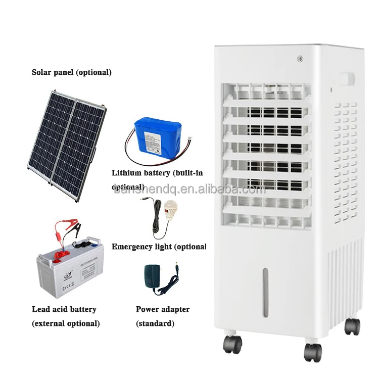 Mini Mobile Home Portable Air Conditioner DC12V Air Cooler With Solar Panel