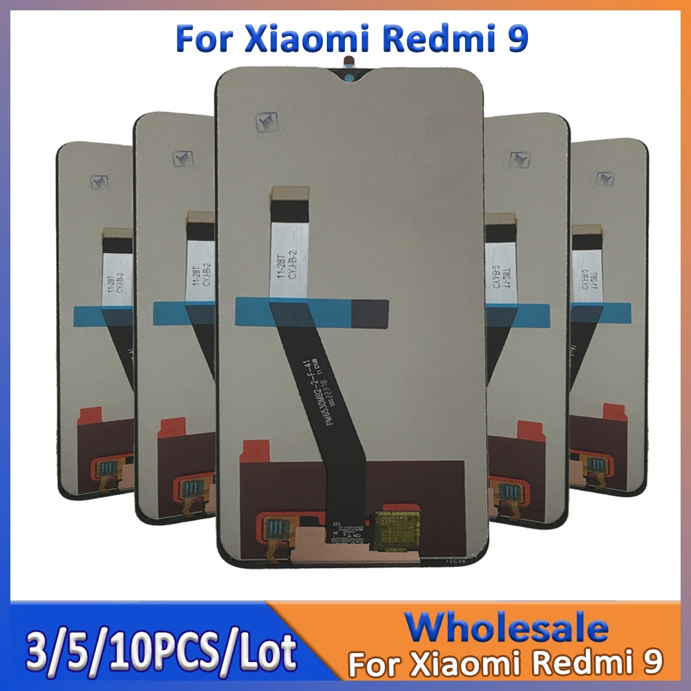 

Wholesale 3/5/10 pieces Lot For Xiaomi Redmi 9 4G LCD Screen With Touch Mount Replacement Display Redmi 9 M2004J19AG