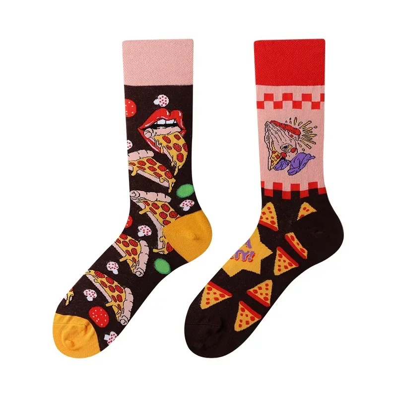

Trendy Couple Socks Cartoon AB Tide Outdoor Sports Long Tube Cotton Socks Creative Men and Women For 4 Seasons