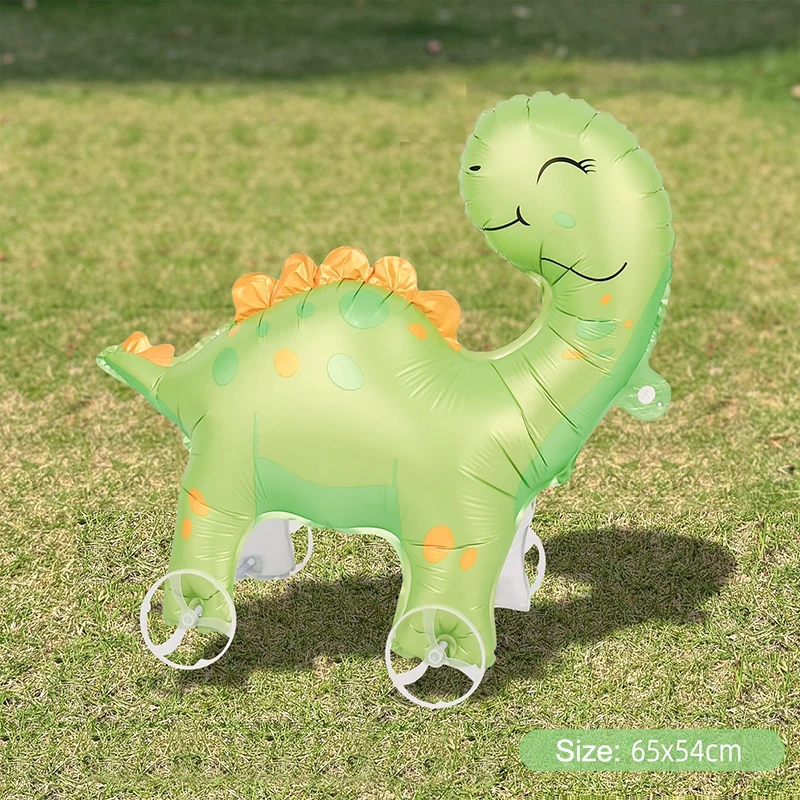 Hete Aanbieding 4D Cartoon Dieren Staande Wandelende Ballon Met Wiel Capibara Dinosaurus Folieballonnen Voor Kinder Verjaardagsparty Decoratie