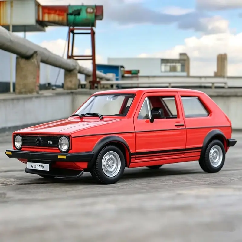 Bburago 1:24 Volkswagen Golf GTI Mk1 1979, Modelo de Auto Deportivo de Aleación, Auto de Carreras Clásico de Metal Fundido a Presión, Modelo de Vehículo de Simulación, Juguetes