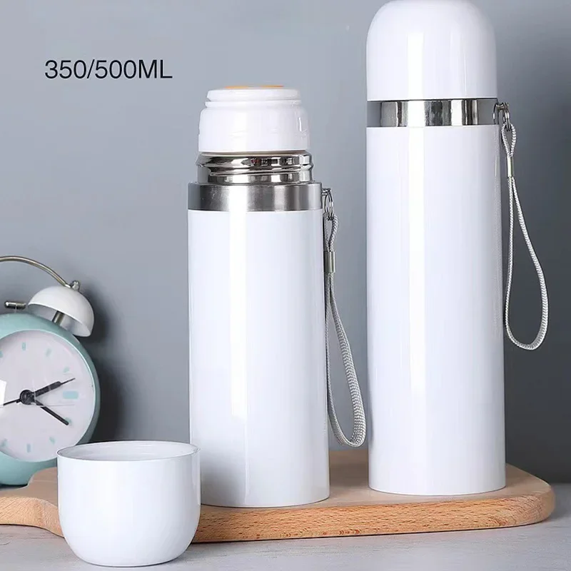 Sublimation Stainless Steel Vacuum Insulated Thermos Straight Cup Blank with Lid Water Bottles Tumbler Coffee Cups Mugs Portable