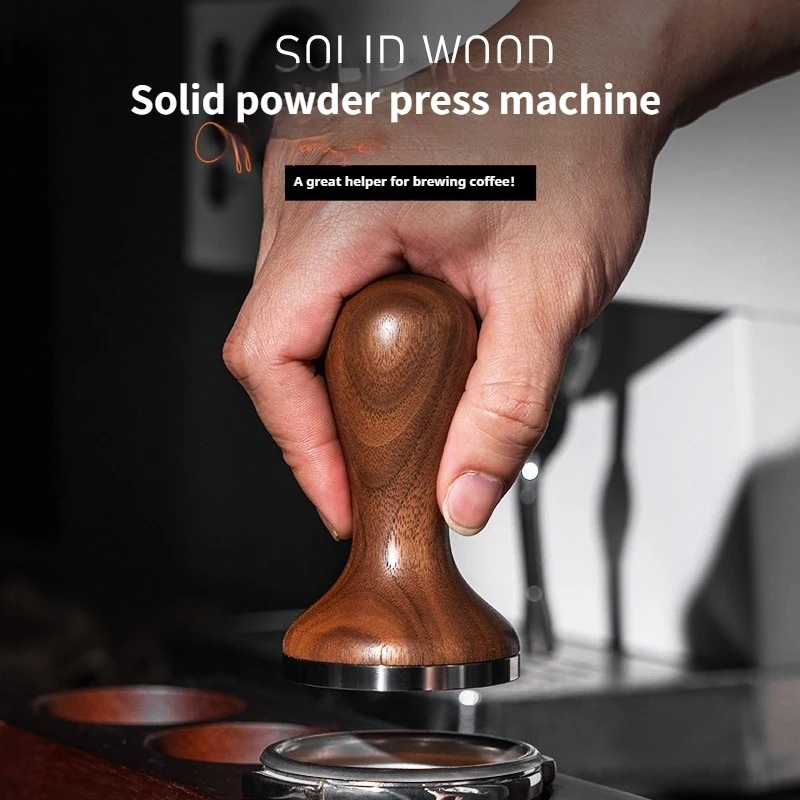 

58mm Walnut Coffee Tamper Solid Wood Stainless Steel Bottom Espresso Tamper Coffee Leveler Barista Tools Accessories