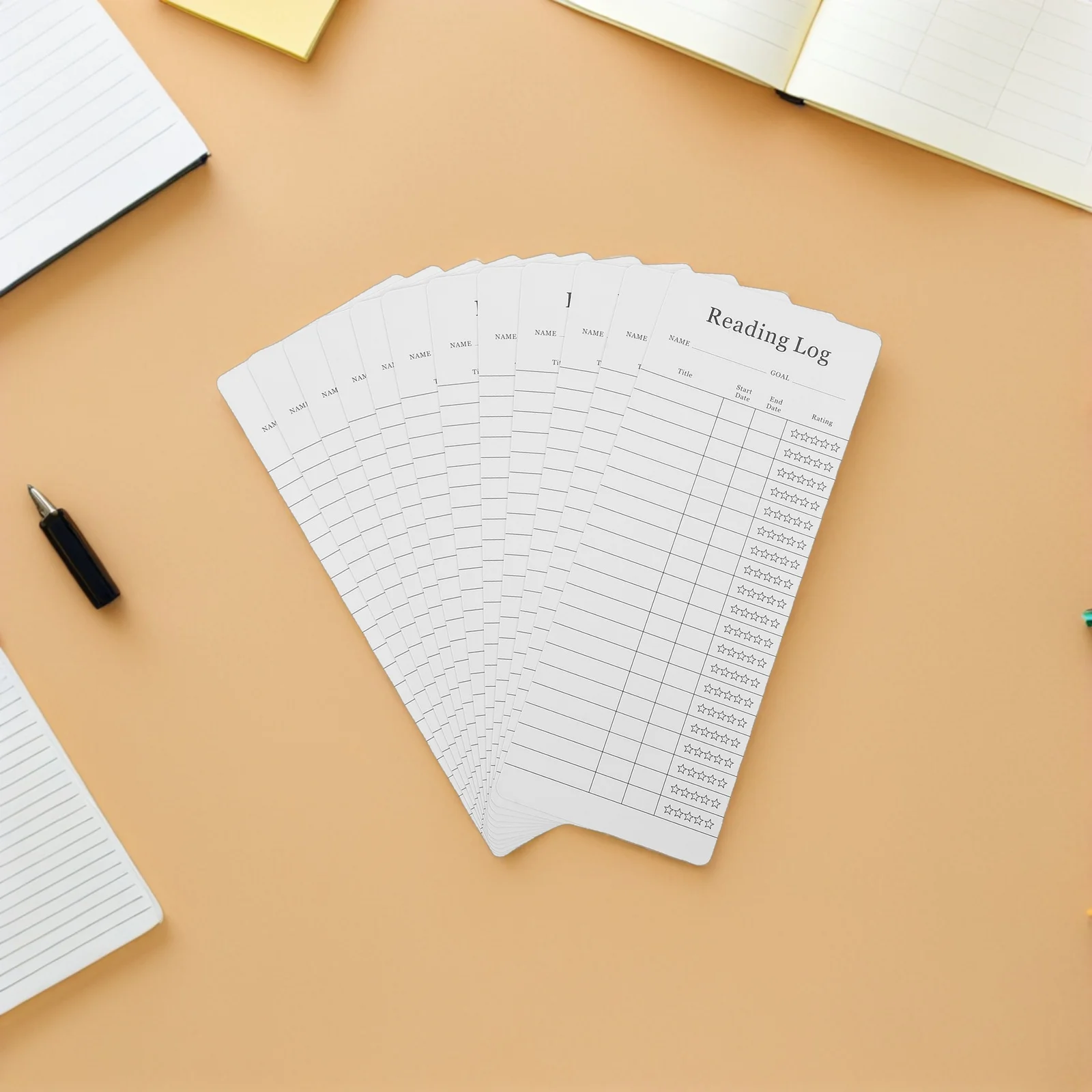 30Pcs Reading List Bookmarks Library Cards for Book Lovers School Office Reading Log Tracker Book Accessories Supplies