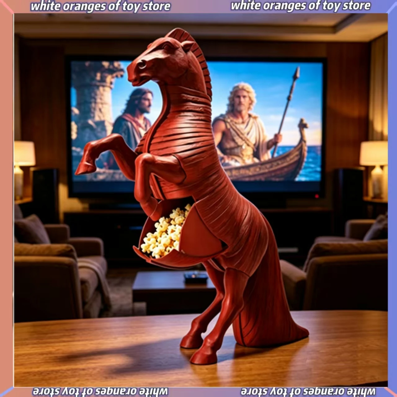 Troy Trojan Horse Popcorn Bucket The Odyssey Movie Limited Edition Collectible Model Figurine 3D Resin Decor Ornament Gift