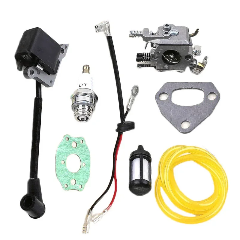 Imagem -03 - Carburador Silenciador Junta Bobina de Ignição Filtro de Mangueira de Combustível Vela de Faísca Motosserra Husqvarna 136 137 141 142 36 41
