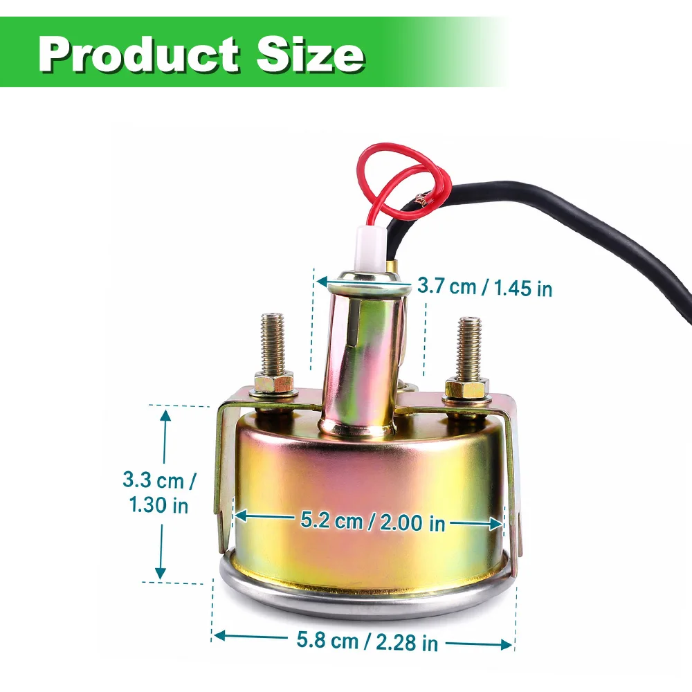 52mm 12 V Car Electrical Mechanical Water Temperature Gauge 100-220℉/ 100-250℉ Water Temp meter For Motorcycle SUV RV Trucks