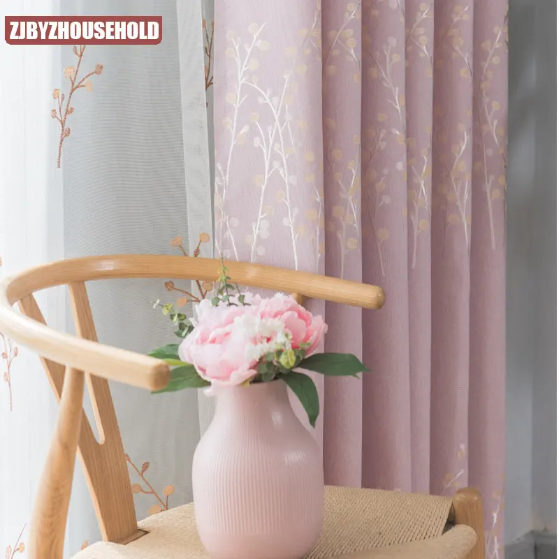 

Slub Cotton Jacquard Curtains for Living Dining Room Bedroom Pattern Minimalist Modern European French American Decorate Custom