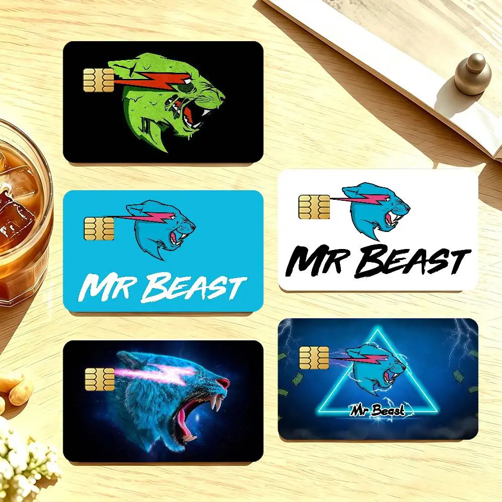 Merchant Mr B-Beast logo Credit Card Public Transportation Cards Sticker Waterproof Card Face Decoration 4PCS