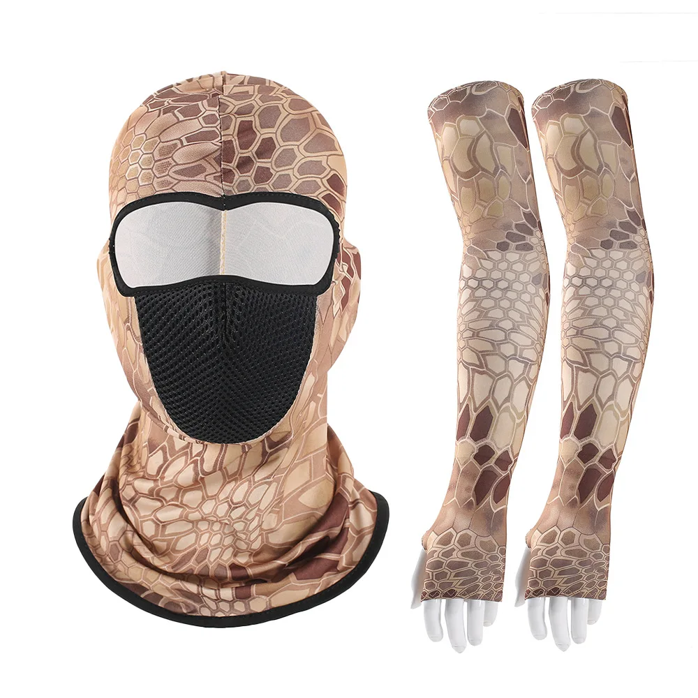 Cycling Motorcycle Mesh Breathable Face Mask Balaclava Outdoor Sports Sunscreen Thumb Sleeve Suit Neck Scraf Riding Headgear