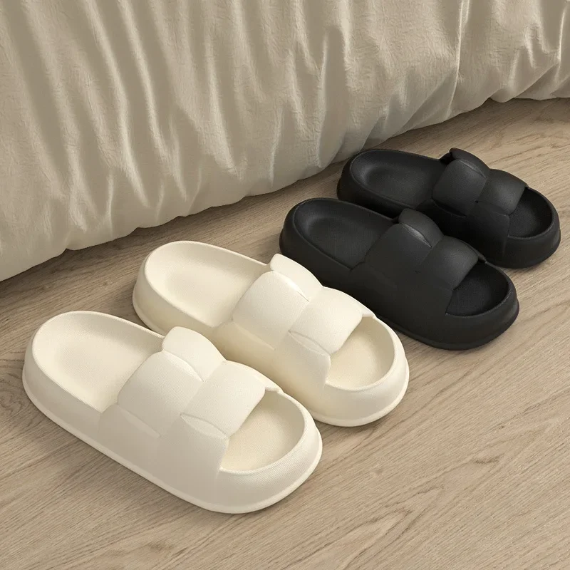 Thick Platform Slippers Men Summer Bathroom EVA Soft Sole Slides Sandals Leisure Women Couple Outdoor Beach Anti-Slip Shoes