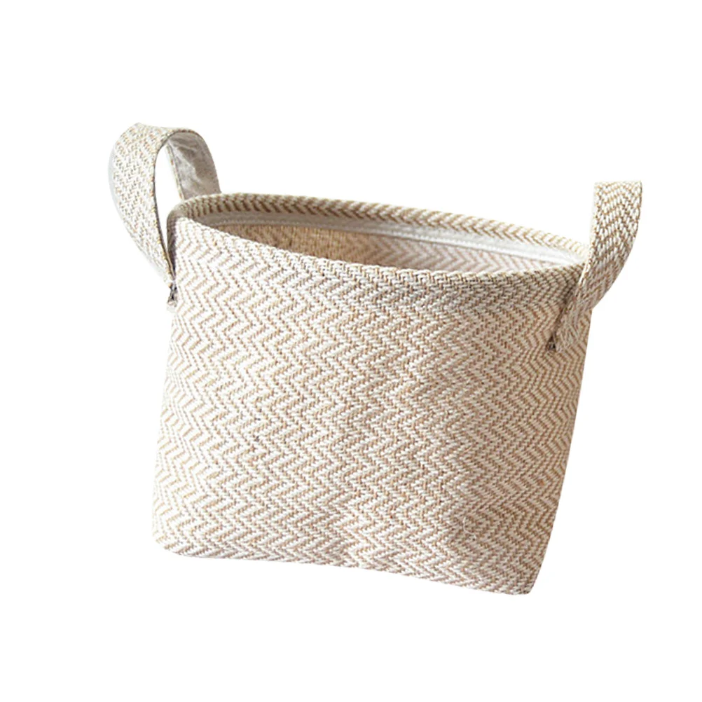 

Multipurpose Woven Linen Storage Bin Small Size Hemp Spinning Closet Organizer for Sundries Clothing Eco-Friendly Safe Practical