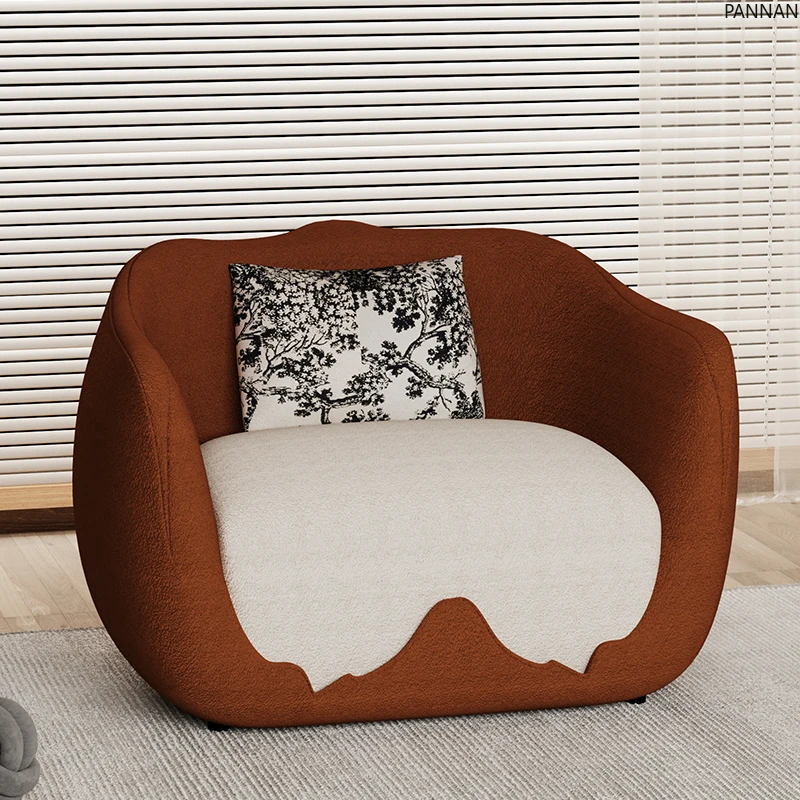 

Fabric sofa chair antique living room balcony armchair designer single sofa