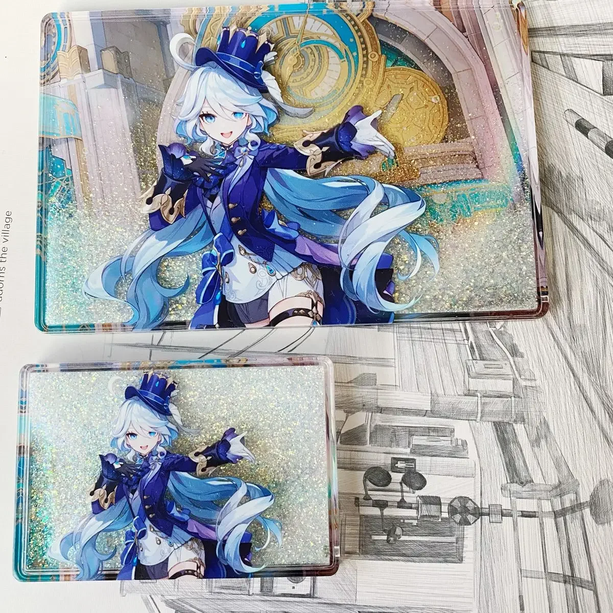 

Аниме игра GS Impact Merch VIP Ace детектив Furina Quicksand маджонг Акриловые Регулируемые детские подарки