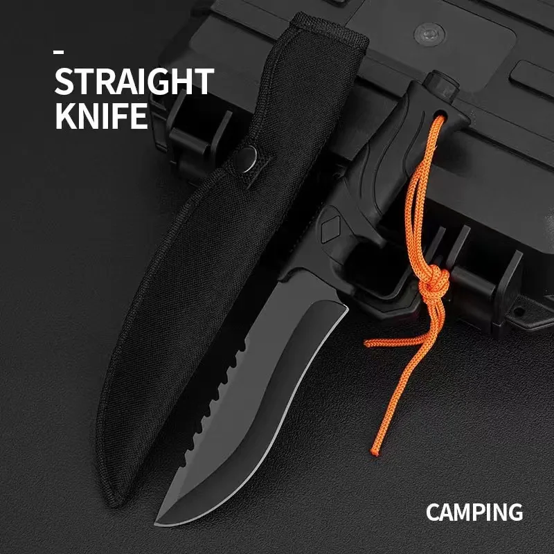 Outdoor Cutter, EDC Convenient with Jacket, Fixed Blade, Multi-purpose Camping Tactical Knife and Survival Knife, BBQ Knife