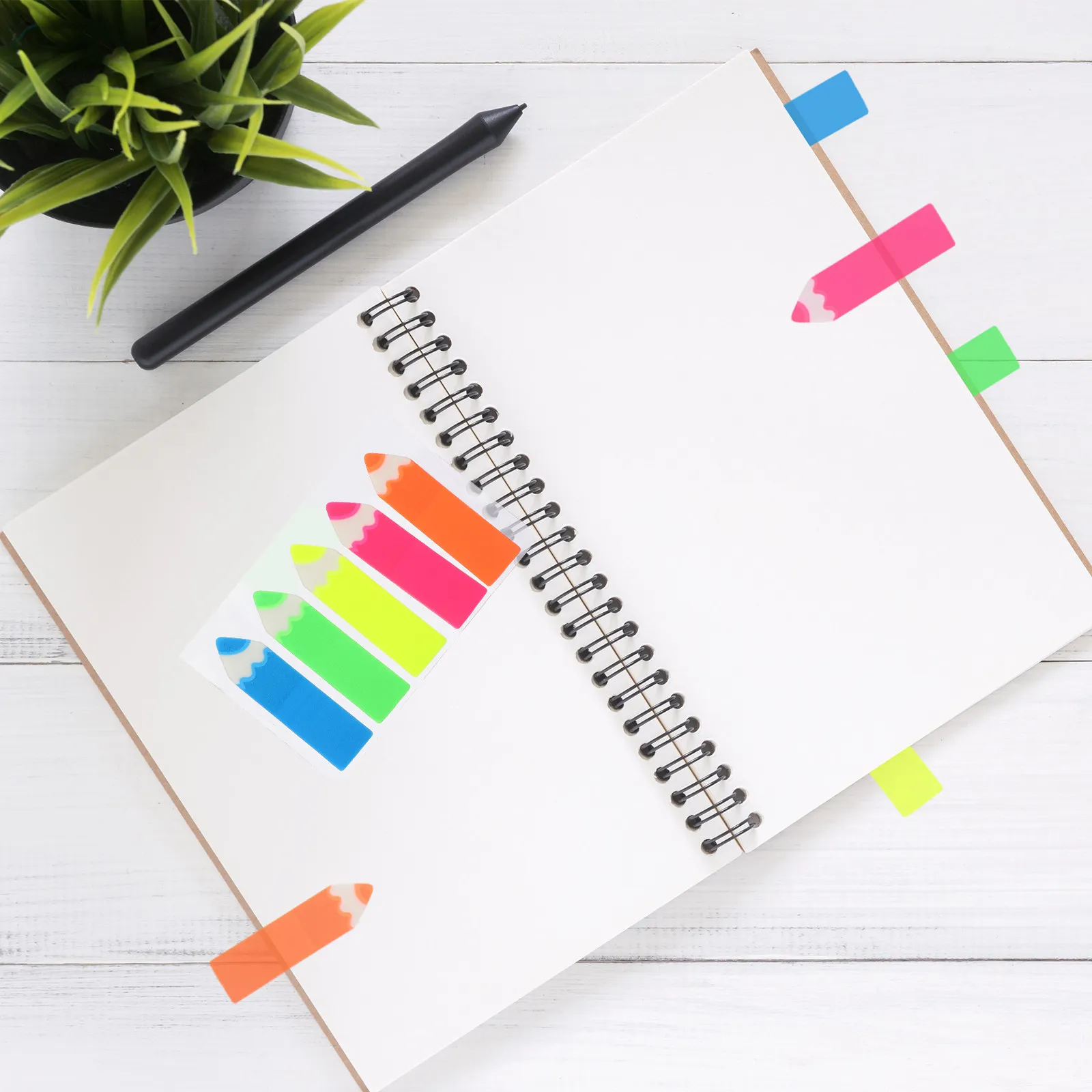 

500 шт. флуоресцентных прозрачных цветных индексных закладок-этикеток для документов, файлов, организации в офисе, школе, дома, самоклеящиеся