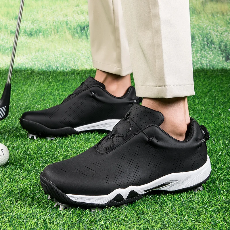 High Quality Nail Sole Professional Golf Shoes Solid Color Sports Shoes Rotating Buckle Badminton Shoes Indoor Table Tennis Shoe