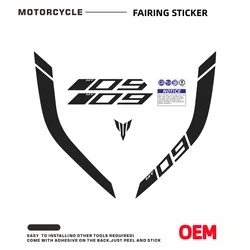 Pegatinas reflectantes de vinilo para motocicleta, calcomanías curvas para tanque, logotipo para yamaha mt09, mt-09, fz09, fz-09, 2018, 2019, 2020