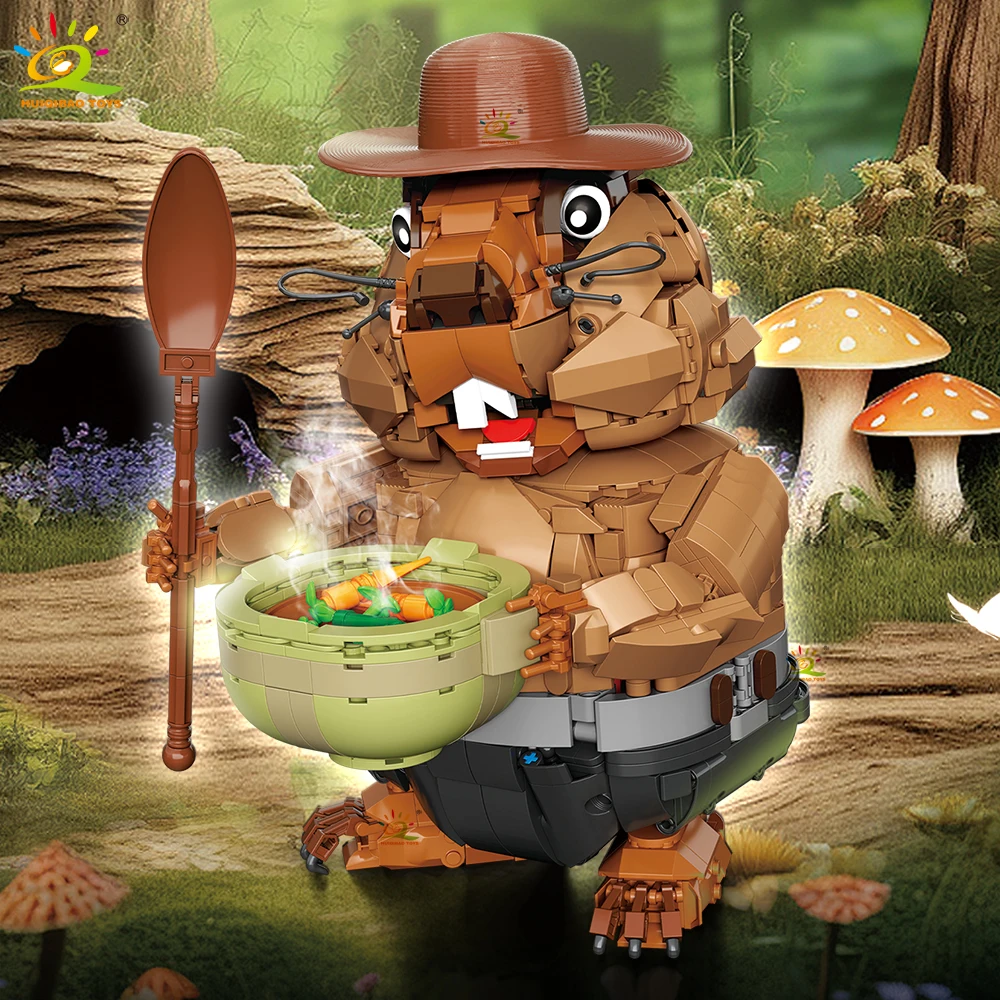 

HUIQIBAO 1464 шт. MOC Модель заземления Строительный блок Бабак Серия животных Кирпичная строительная игрушка для детей Настольный домашний декор.