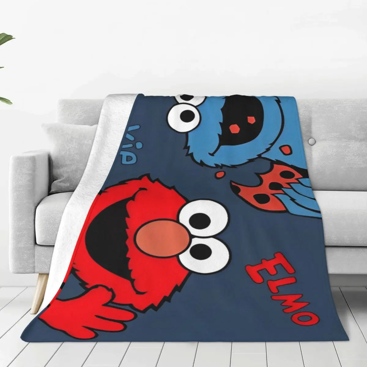 S-Sesam Street Elmo Koekjesdekens Koraalfleece Pluche Multifunctionele Dunne Dekens Voor Beddengoed Auto Pluche Dunne Quilt