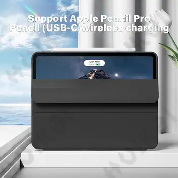 Pouzdro pro Lenovo Xiaoxin Pad Pro 12.7 2025 M11 10.1 Tenké průsvitné zadní strana Trojitý skládací stojánek Tablet Pero Nabíjení Automatické probuzení/spánek 10 nejlepší prodej kryt na Lenovo Tab M7 - №10