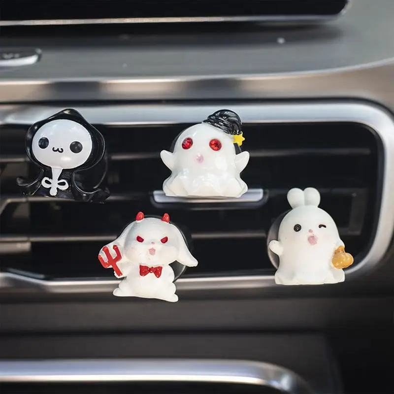 Air Vent Clips Car Accessories Halloween Halloween Ghost Car Air Vent Clip 3D Fragrance Freshener Vent Clip Halloween decoration