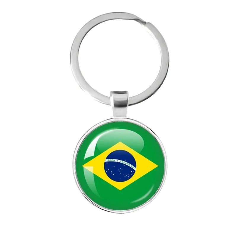 25mm Canadian, English, American, Moroccan And Other National Flag Series Handmade Keychain Glass Jewelry Keychain Gift