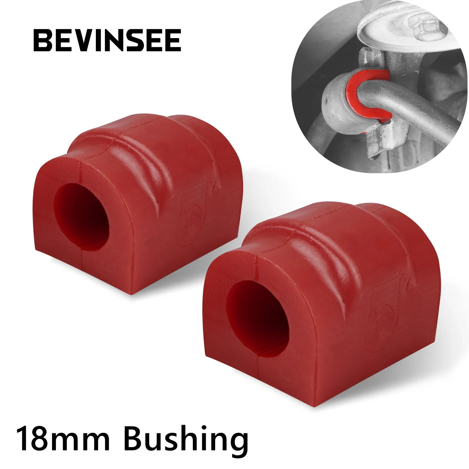 

BEVINSEE 18mm Rear Anti-Roll Sway Bar Polyurethane Bushing For BMW E46 E36 318i 320i 323i 325i 328i 330i Z4 E85 E86