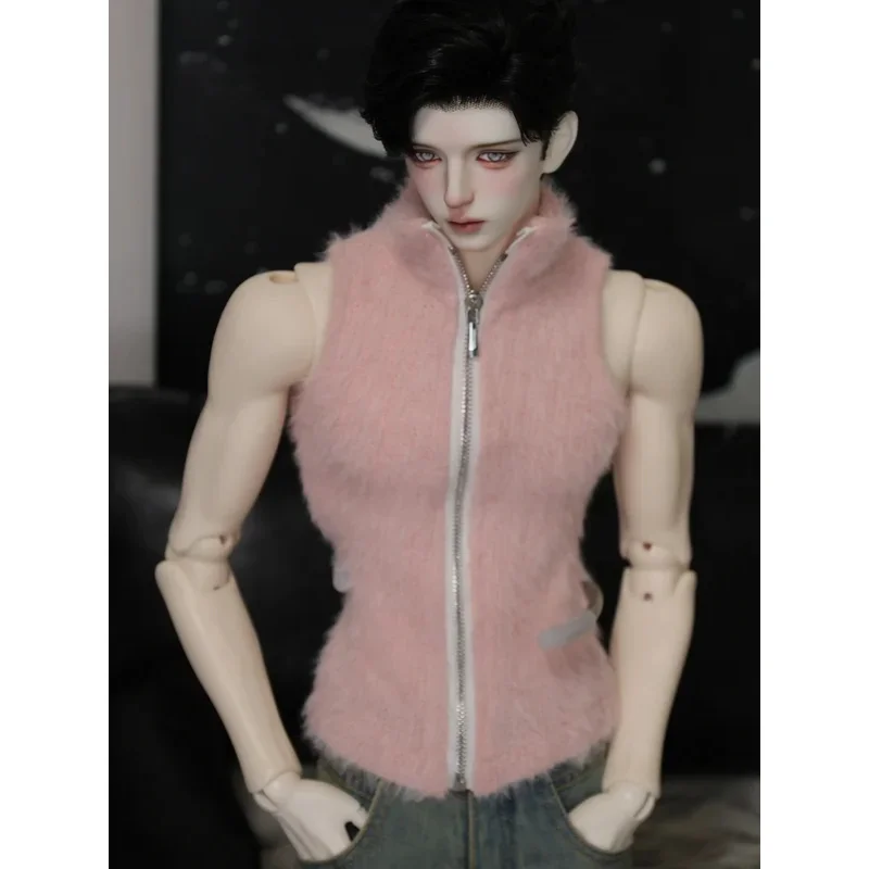 

BJD Doll Clothes For 75cm 77cm Doll Top Fluffy Elastic Zipper High-neck Zipper Cardigan Dolls Clothing (Only Sweater No Doll)