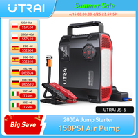 UTRAI Jump Starter 4 in 1 Pump Air Compressor 2000A  Power Bank 12V Digital Tire Inflator 150PSI Emergency Battery Boost