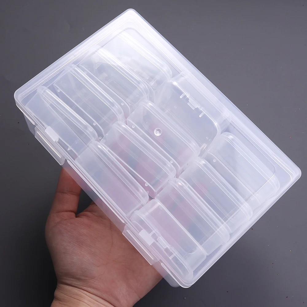 1pc Plastic Storage Organizer Box Transparent Dust-proof Storage Container For Beads Small Items Storage Craft Jewelry Organizer
