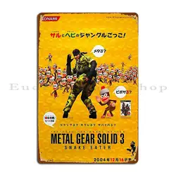 Metal Gear Solid 3 Snake Eater And Ape Escape Crossover Promotion Outeroutlet Metal Plaque Poster Wall Decor Wall Cave Print