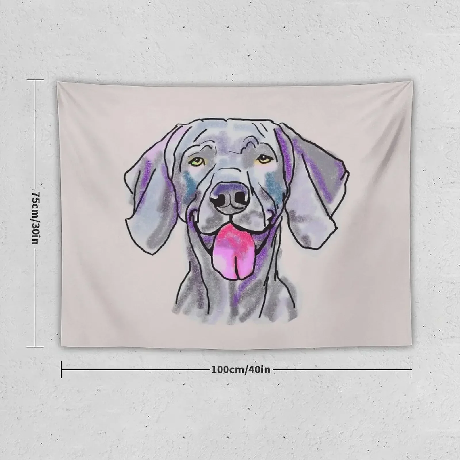 The happy Weimaraner Love of My Life Tapestry Home Decorating Wall Tapestries Tapestry