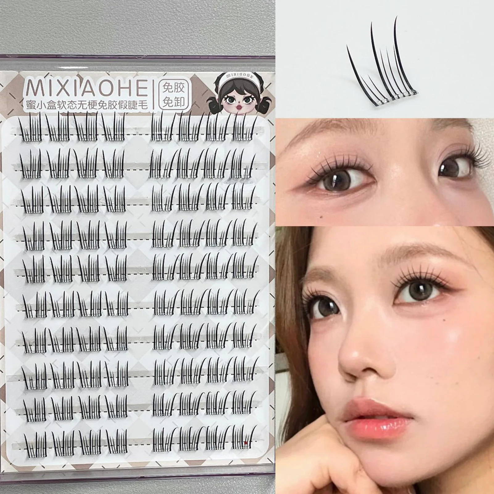 Diy lash cluster extensões sem cola estilo coreano menina grupo chicote segmentado natural cílios postiços auto adesivo cílios