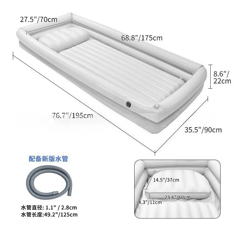 Durable Bathtub Bedridden Elderly Bathing Bathing Bed Mobility Problems Bed Bathing Artifact Inflatable Care Pool