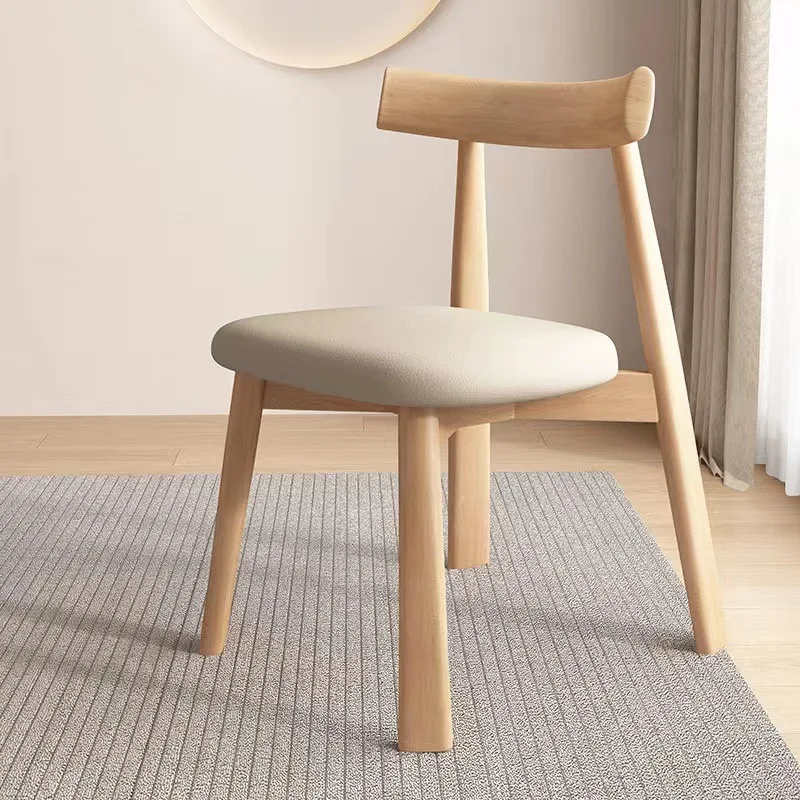 Nordic solid wood dining chair Home restaurant Back rest Horn chair Italian minimalist hotel
