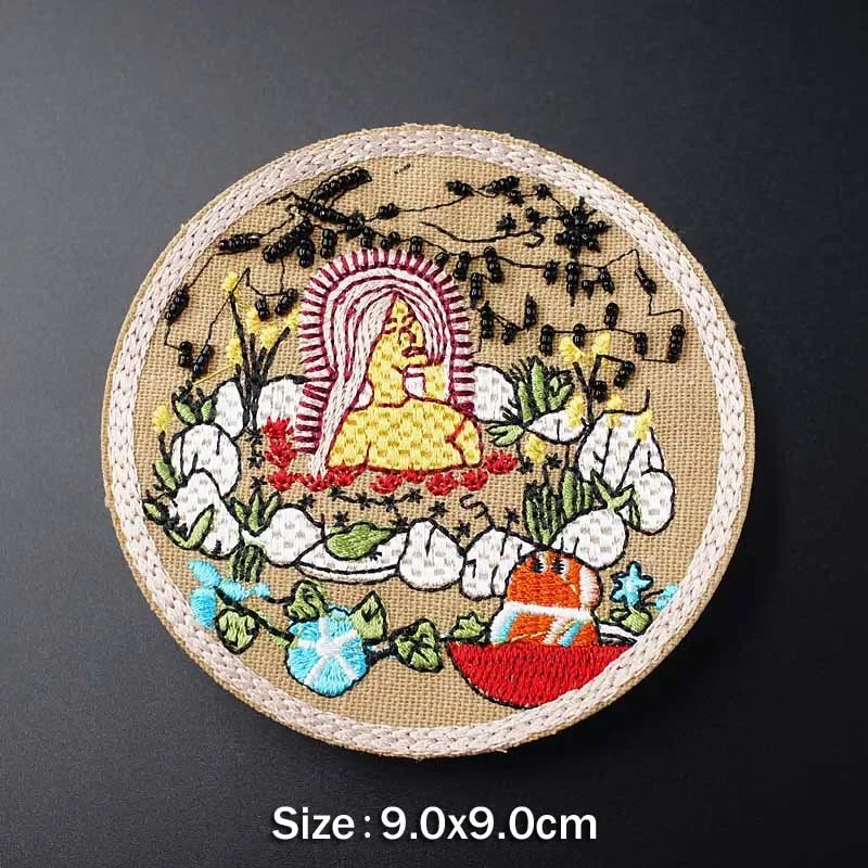 Abstrakte Malerei Patches Stoff Patch Abzeichen gestickt niedlichen Abzeichen Hippie Eisen auf Cartoon Patches für Kleidung Aufkleber Parches