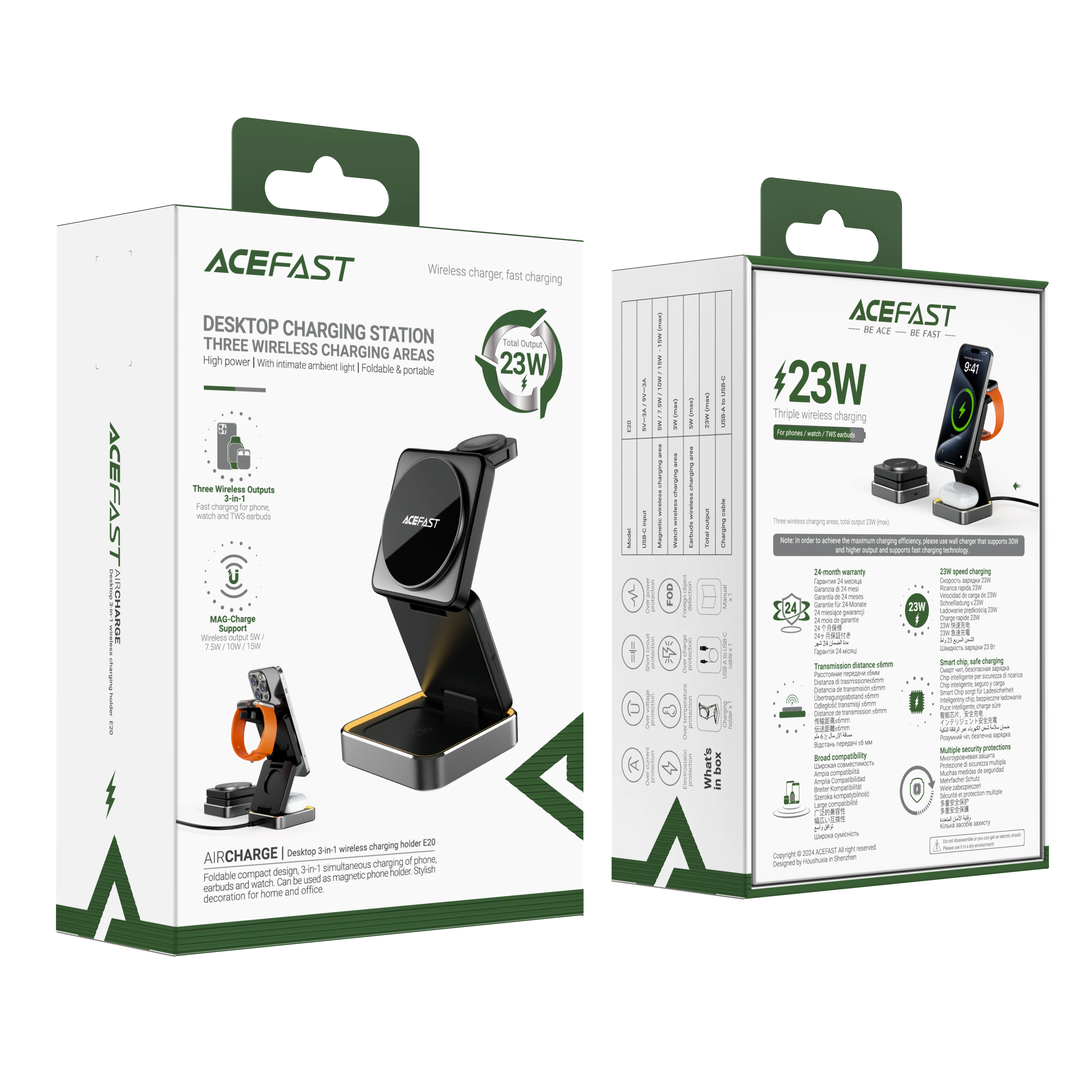 ACEFAST Aluminum Alloy 15W Wireless Magnetic Wireless Charging Holder For iPhone 16/15/14 Foldable 3 in 1 Charging Dock Station - Image 6