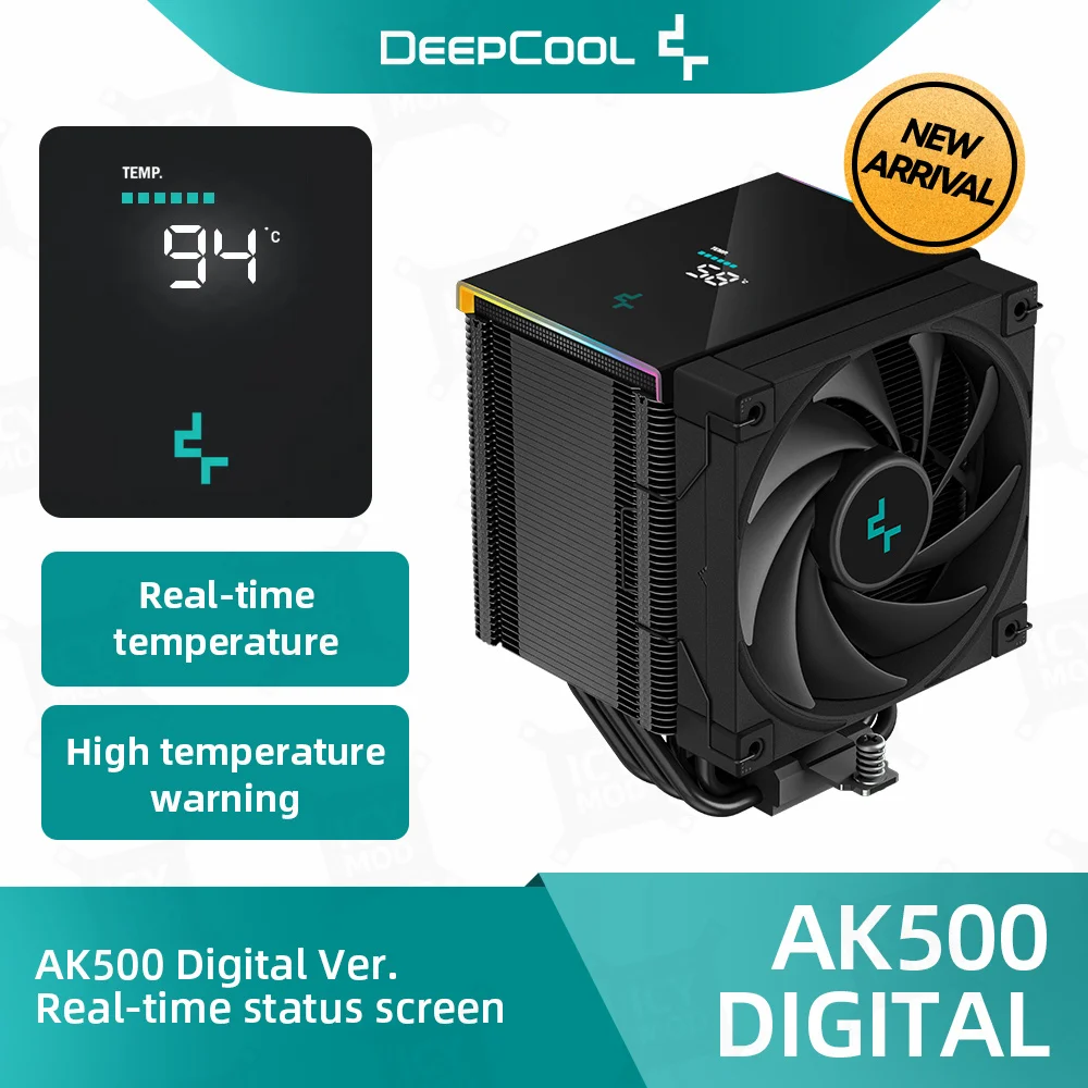 

DeepCool CPU Cooler AK500 Digital for AM5 1850 RPM PWM Real-time Display CPU Air Cooler with 5 Heatpipe Chip Cooling