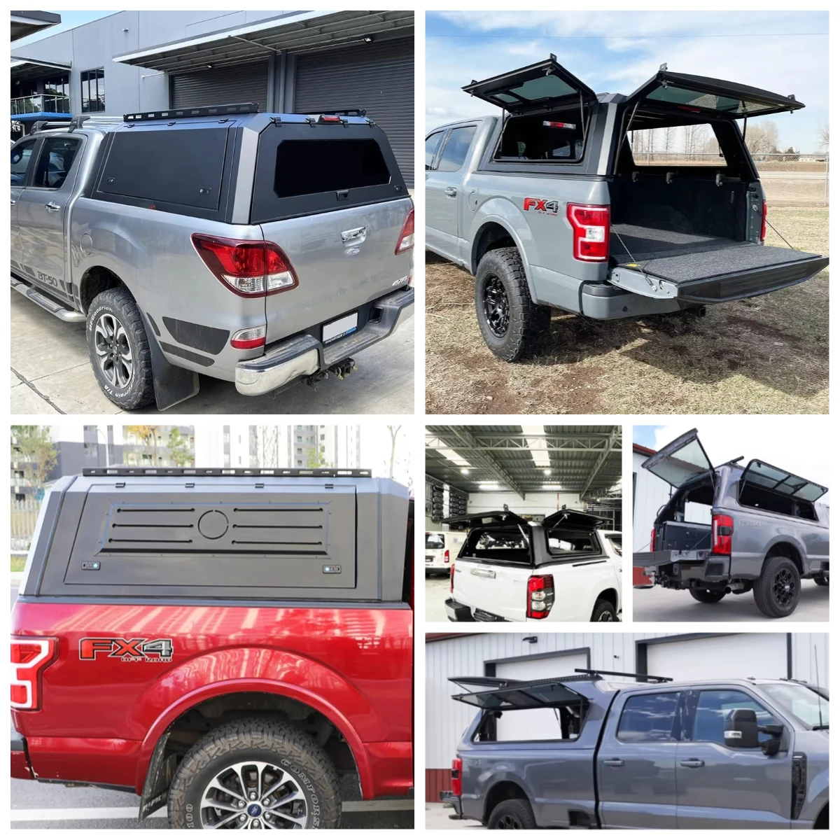 

Flying Wing Factory Direct Heavy Duty Hardtop Pickup Truck Canopy For Truck Bed With Sliding Windows Lockable Waterproof